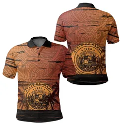 Hawaii Sunset Coat Of arm Polynesian Polo Shirt