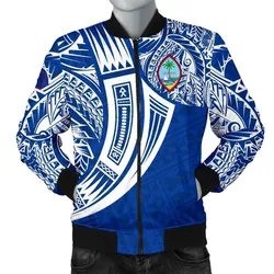 Guam Polynesian Mens Bomber Jacket - Tribal Tattoo