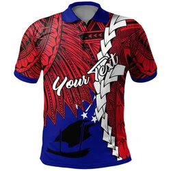 Papua New Guinea Central Province Polynesian Custom Personalised Polo Shirt - Tribal Wave Tattoo