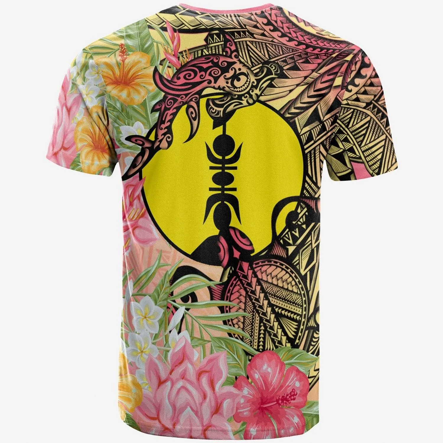 New Caledonia 1 T-Shirt - Flowers Tropical With Sea Animals