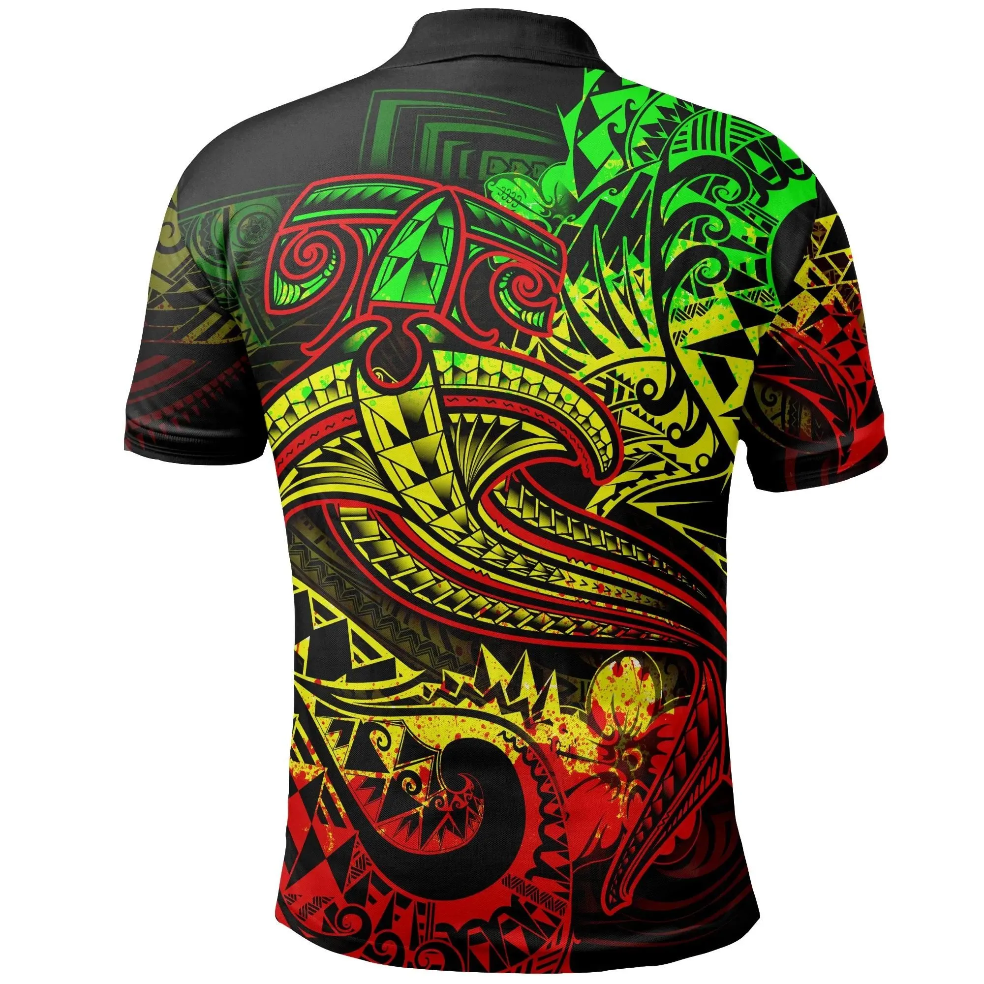 Polynesian Polo Shirt - Reggae Shark Polynesian Tattoo - BN18