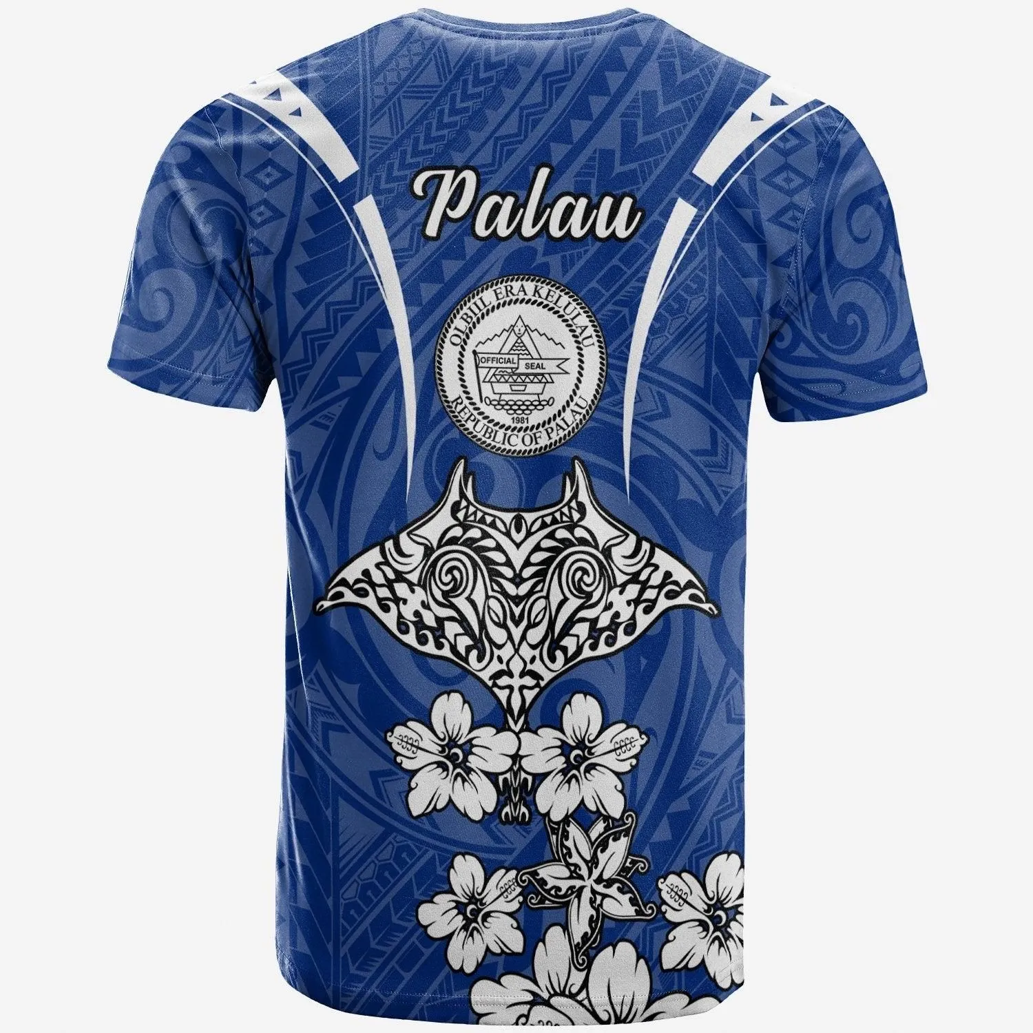 Palau T shirt - Ray Hibiscus