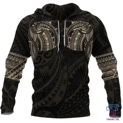 Tmarc Tee Polynesian Hoodie Tattoo Style Gold NVD1332