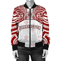 FamilyGater Jacket - Kanaka Farrington High School Women's Bomber Jacket \bDemodern Style AH JH