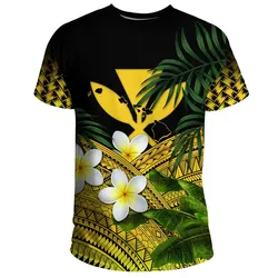 Kanaka Maoli Hawaiian S Polynesian Plumeria Banana Leaves Yellow Unisex 3D T-Shirt All Over Print Ozbjg
