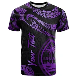 Guam Polynesian Custom Personalised T-Shirt - Poly Tattoo Purple Version