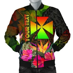 Wallis and Futuna Polynesian Personalised Mens Bomber Jacket - Hibiscus and Banana Leaves