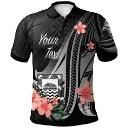 Tuvalu Personalised Custom Polo Shirt - Polynesian Hibiscus Pattern Style