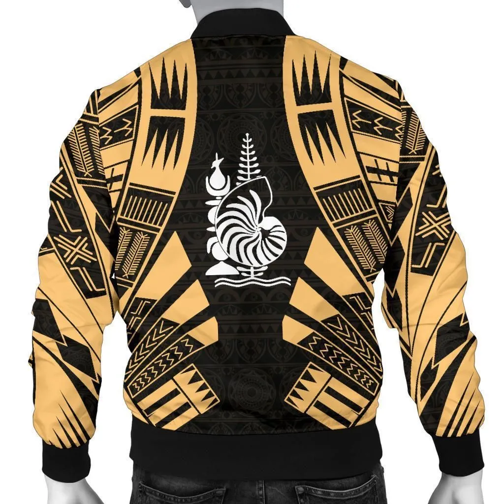 New Caledonia Men Bomber Jackets - Polynesian Tattoo Gold