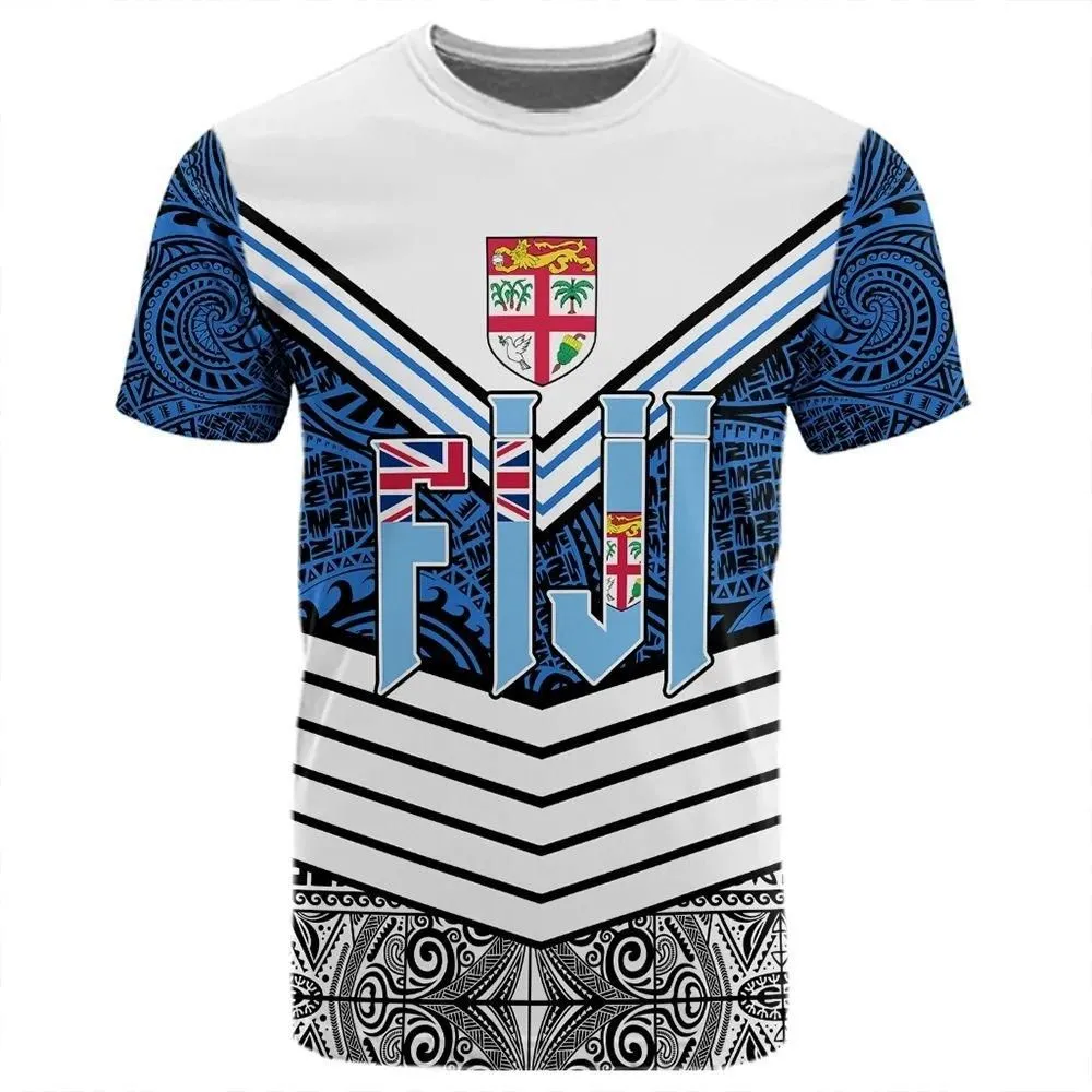 Polynesian Pride T-Shirt - Fiji T-Shirt Tapa Lauhala Rugby Scrum Style