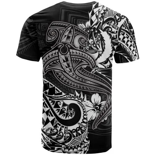 Pohnpei T-Shirt  - White Shark Polynesian Tattoo