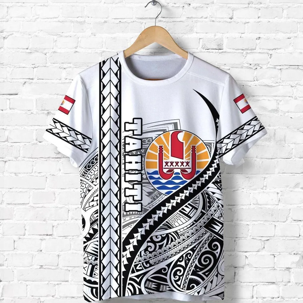(Custom Personalised) Tahiti Rugby T shirt Marvelous Version White - Custom Text and Number