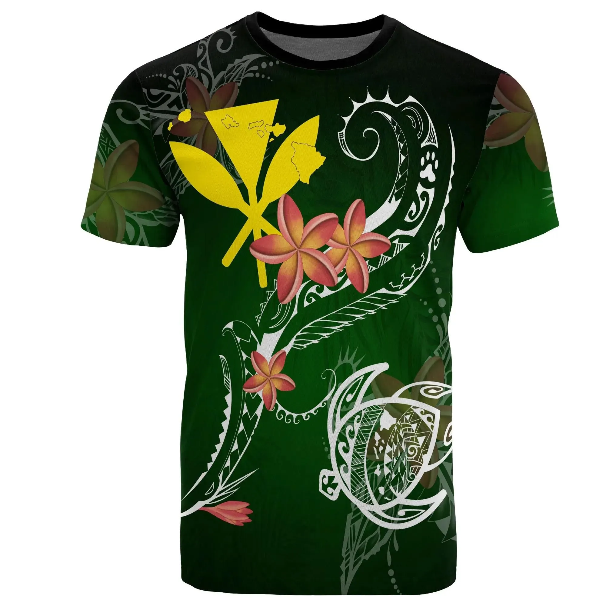 Alohawaii Tee - Hawaii Turtle Plumeria Polynesian T-shirt - Luck Style - AH J8