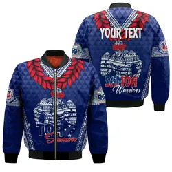 Personalised Toa Samoa Bomber Jacket Ulafala Style Samoa Warriors LT7