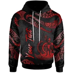 Vanuatu Polynesian Custom Personalised Hoodie - Poly Tattoo Red Version