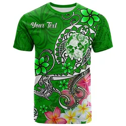 Tonga Custom Personalised T shirt - Turtle Plumeria (GREEN)