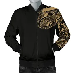 Polynesian Chest Tattoo Mens Bomber Jacket