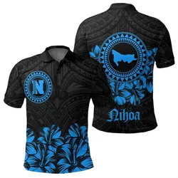 Alohawaii Shirt - Nihoa Map Hibiscus Polynesian Polo Shirt - Lithe Style - AH - JA