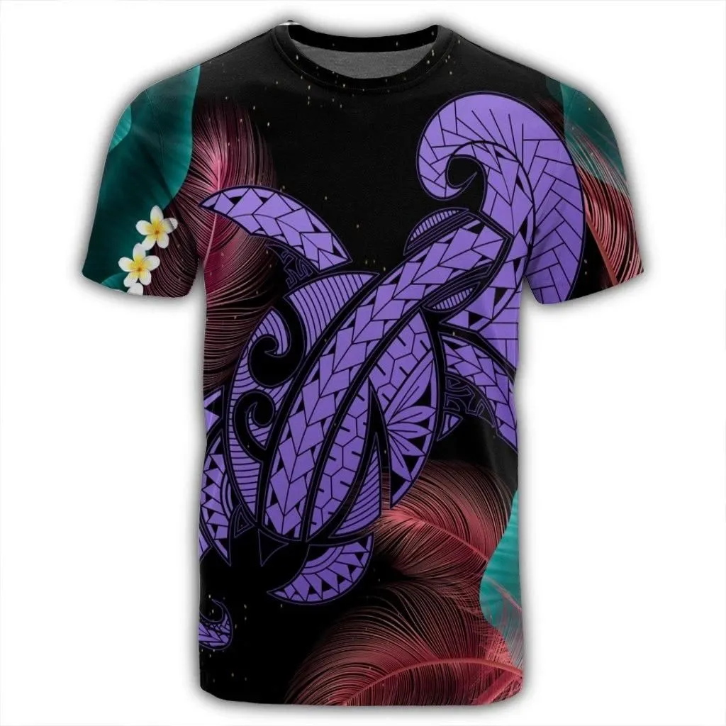 Alohawaii Tee - Hawaii Turtle Polynesian Tropical T-shirt Ghia Style Purple - AH - J4R