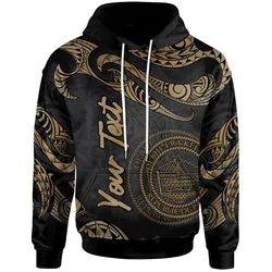 Palau Polynesian Custom Personalised Hoodie - Poly Tattoo Gold Version