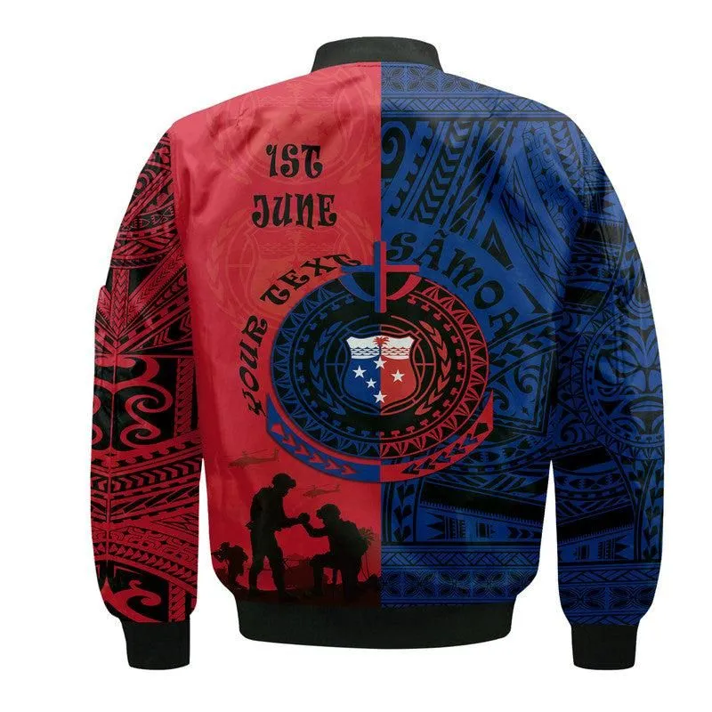 (Custom Personalised) Samoa Independence Day Bomber Jacket Military Polynesian Pattern LT9