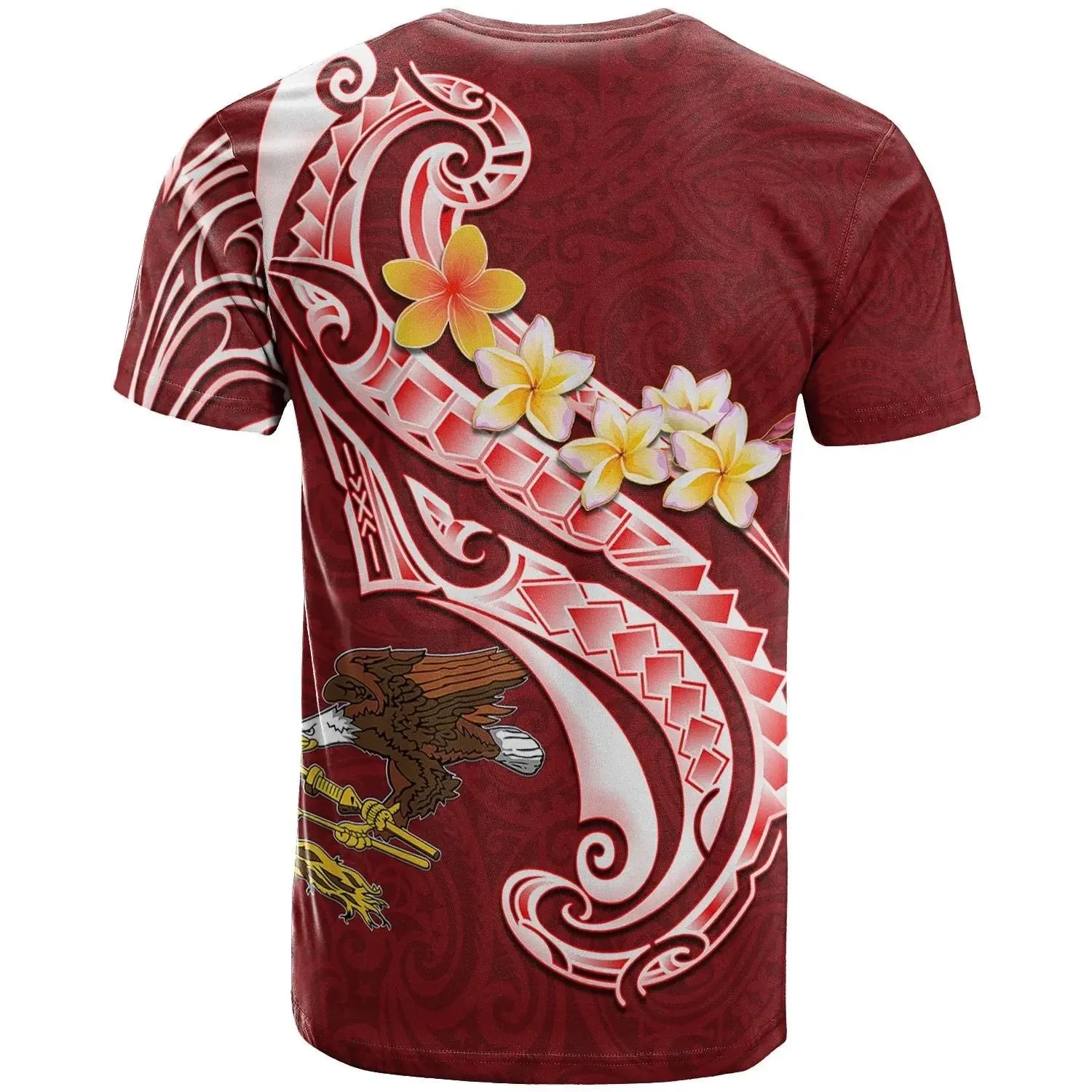 Alohawaii T-Shirt - Tee American Samoa - AS Seal Polynesian Patterns Plumeria - BN25
