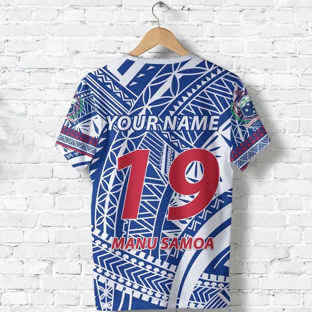 (Custom Personalised) Manu Samoa Rugby T shirt Samoa Simple Rugby - Custom Text and Number