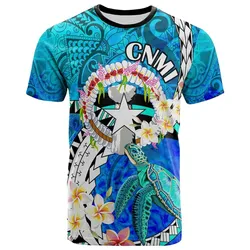 Northern Mariana Islands T-Shirt - CNMI Polynesian Culture with Turtle and Plumeria T-Shirt LT10