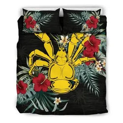 FamilyGater Bedding Set - Cover and Pillow Cases Niue Hibiscus \bCoconut Crab A02