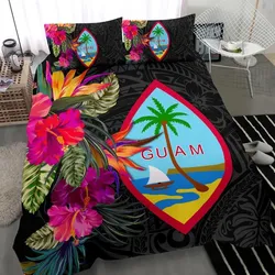FamilyGater Bedding Set - Cover and Pillow Cases Guam - Hibiscus Polynesian Pattern - BN39