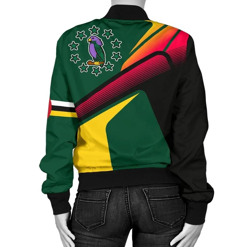Dominica Womens Bomber Jacket - Dominica Flag Independence Day