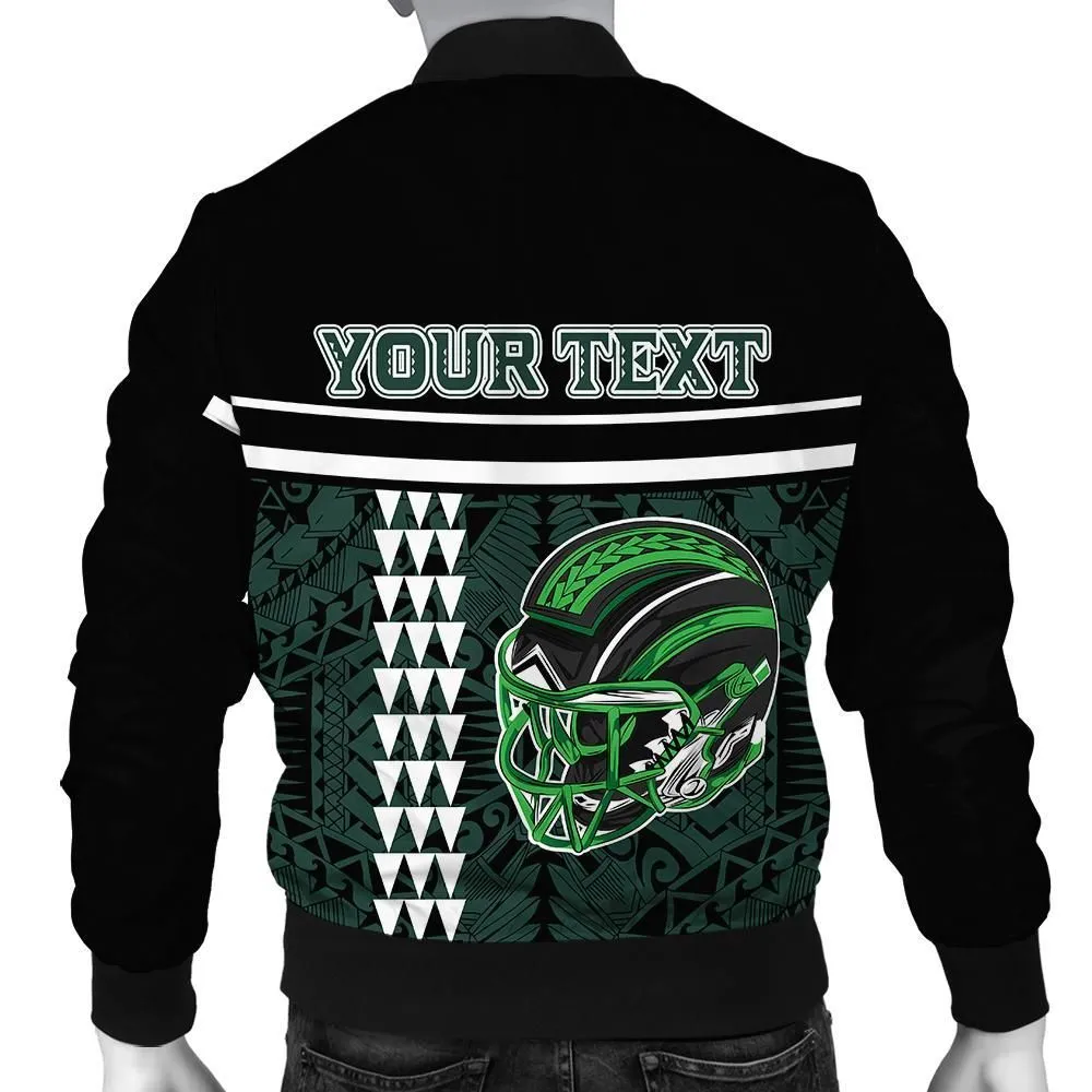 Personalised - Hawaii Kakau Polynesian Warrior Football Bomber Jacket - AH - Rainbow Style