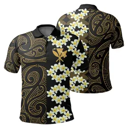 Hawaii Plumeria Kanaka Polynesian - Hawaiian Polo Shirt - Curtis Style
