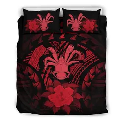 FamilyGater Bedding Set - Cover and Pillow Cases Niue Red Hibiscus A24