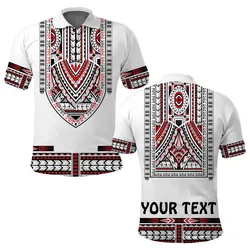 (Custom Personalised) Polynesian Polo Shirt Dashiki With Polynesian Tattoo Royal Version LT14