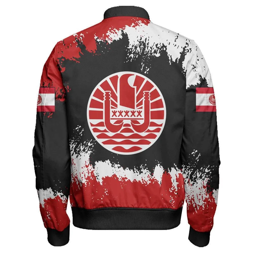 Wonder Print Shop Jacket - Tahiti Face Style Sleeve Zip Bomber Jacket