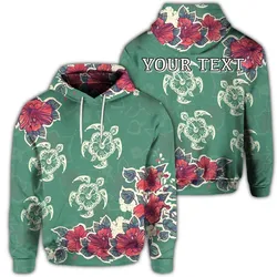 (Personalised) Hawaiian Turtle And Colorful Hibiscus Polynesian Hoodie - AH