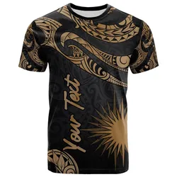 Marshall Islands Polynesian Custom Personalised T Shirt - Poly Tattoo Gold Version