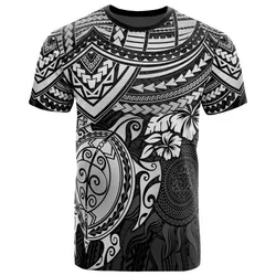 Polynesian T shirt - Polynesian White Turtle Hibiscus