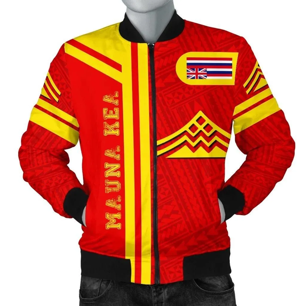 Hawaiian Polynesian Mauna Kea Mens Bomber Jacket - Morale Style