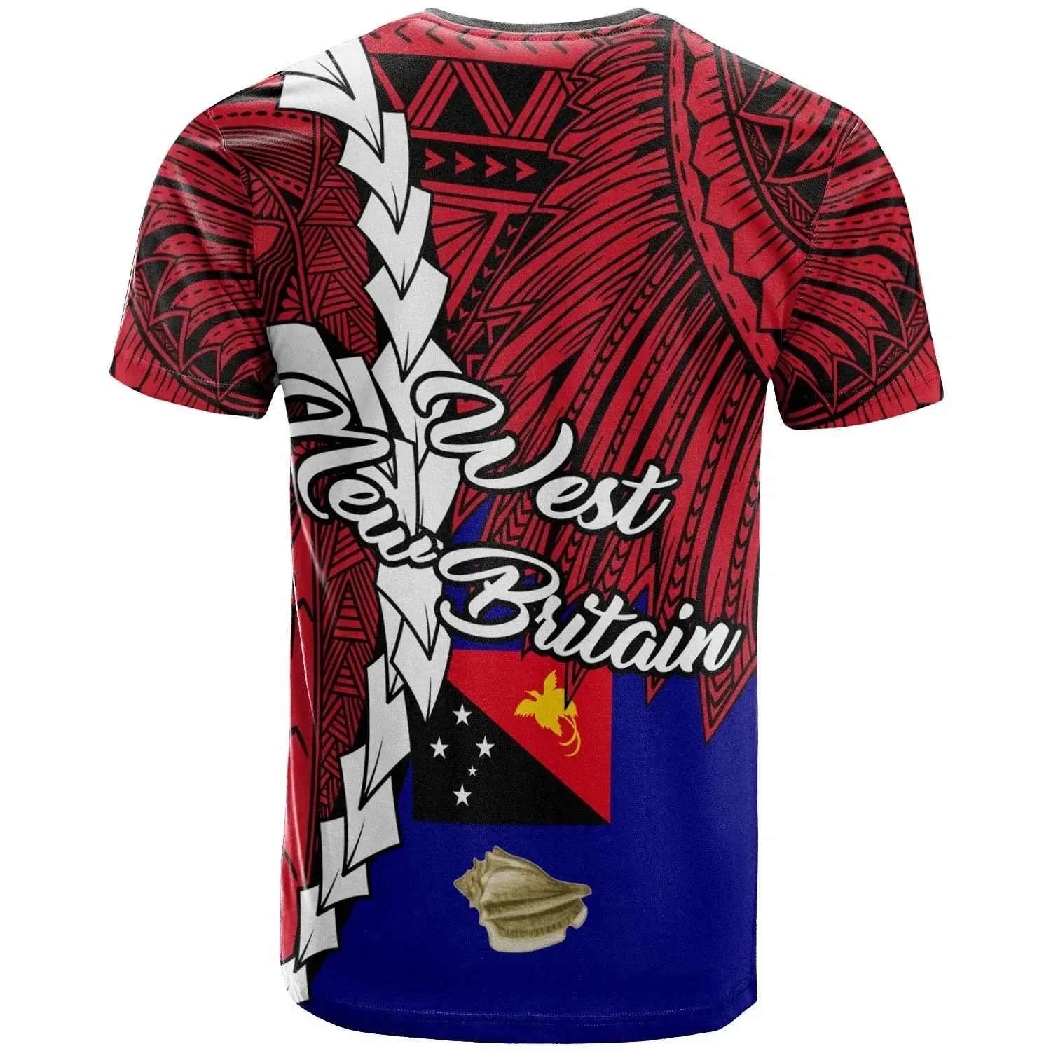 Papua New Guinea West New Britain Province Polynesian Custom Personalised T-Shirt - Tribal Wave Tattoo - BN12