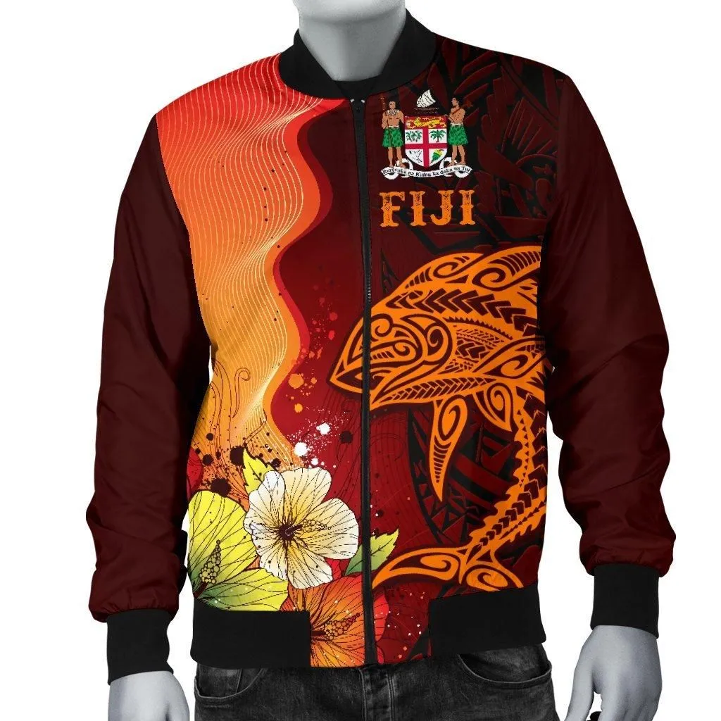 Fiji Mens Bomber Jacket - Tribal Tuna Fish