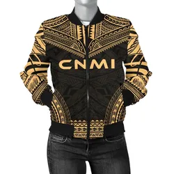FamilyGater Jacket - Bomber Jacket Northern Mariana Islands Polynesian Chief - Gold Version - Bn10