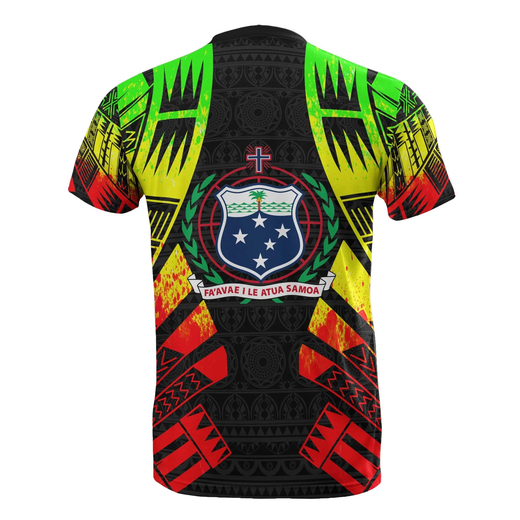 Samoa T shirt - Samoa Coat Of Arms Polynesian Tattoo Reggae Style