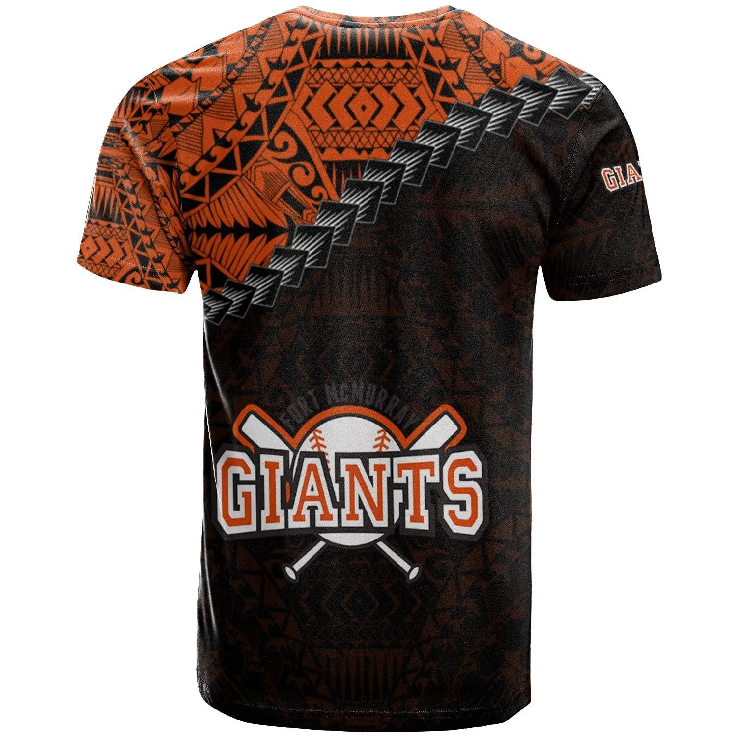 Fort McMurray Giants T-shirt Grunge Polynesian Tattoo - CA BASEBALL