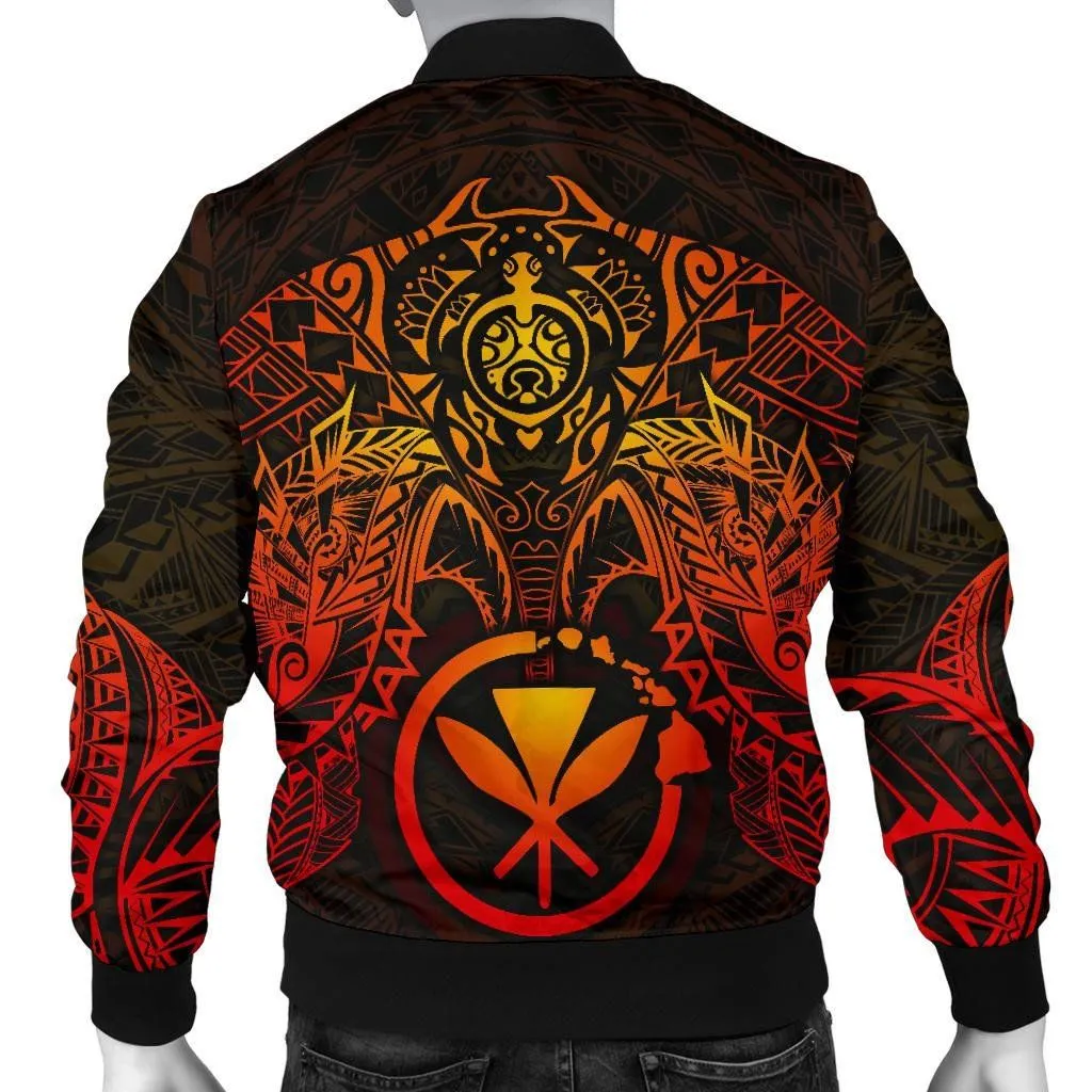 Polynesian Hawaii Bomber Jacket (Men) - Red Turtle Manta Ray - BN18