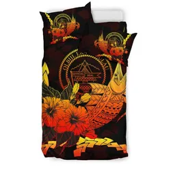 Palau Polynesian Bedding Set - Swordfish With Hibiscus