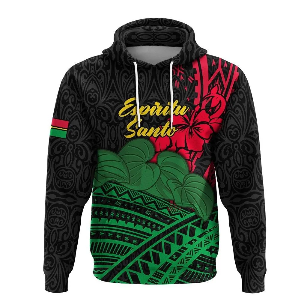 (Custom Personalised) Vanuatu Espiritu Santo Hoodie - Kava With Hibiscus LT12