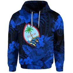 Alohawaii Clothing - Guam Tropical Flowers Blue Hoodie