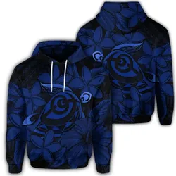 Alohawaii Hoodie - Hawaiian Turtle Hibiscus Plumeria Kanaka Polynesian Hoodie Blue - Soft Style - AH - J4R